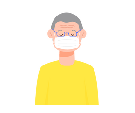 Man with mask drawing clipart