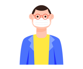 Man wearing mask drawing clipart