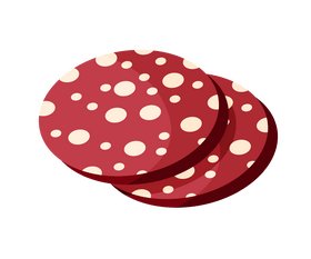 Cartoon sausage slices drawing clipart