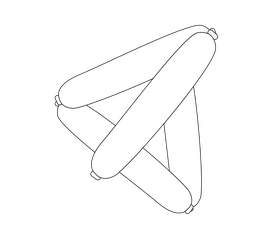 Cartoon sausages black and white clipart