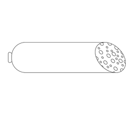 Sausage illustration black and white clipart