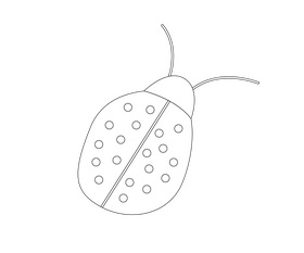 Cartoon ladybug black and white clipart