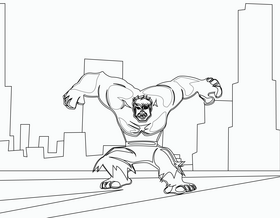 Hulk black and white vector