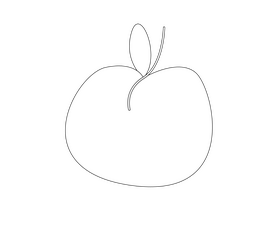 Cartoon apricot black and white clipart