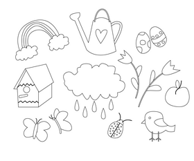 Spring black and white vector