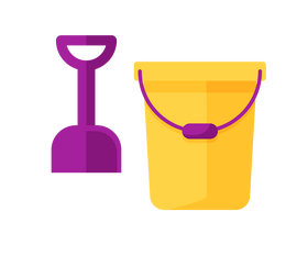 Beach bucket for kids clipart