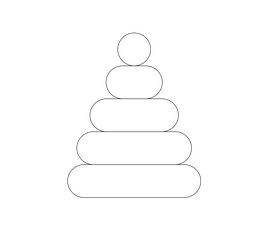 Free pyramid toy black and white clipart