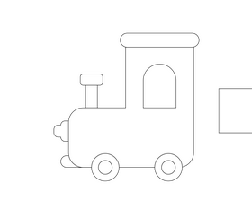 Cartoon locomotive train black and white clipart