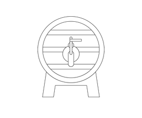 Cartoon barrel black and white clipart