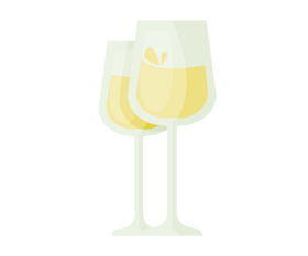 Glasses of white wine clipart