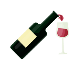 Free wine bottle and glass of wine clipart