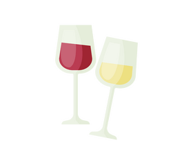 Glasses of wine clipart