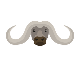 Cartoon bison head icon clipart