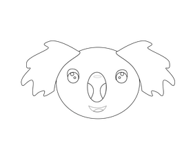 Head of koala illustration black and white clipart