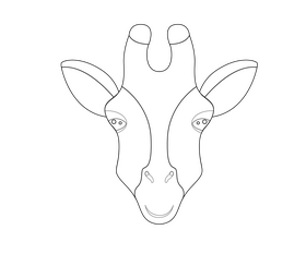 Giraffe head icon black and white clipart