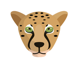 Cheetah portrait icon clipart