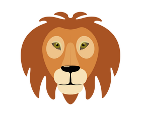 Lion animal portrait clipart