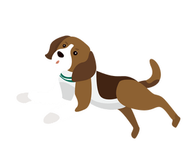 Beagle dog running drawing clipart