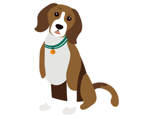 Sitting beagle dog clipart