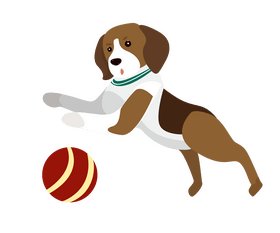 Dog playing ball clipart