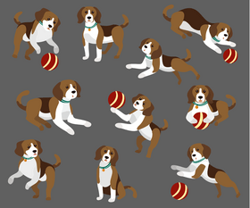 Cartoon beagle dogs vector