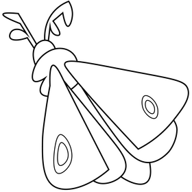 Moth cartoon drawing black and white clipart