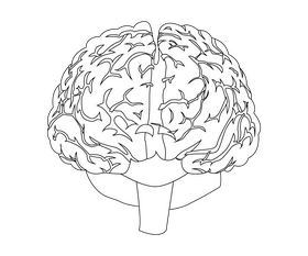 Brain cartoon black and white clipart