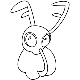 Moth face black and white clipart