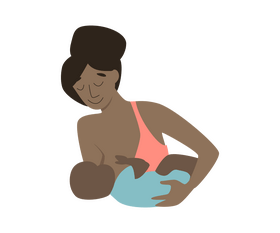 African American black girl breastfeeding clipart