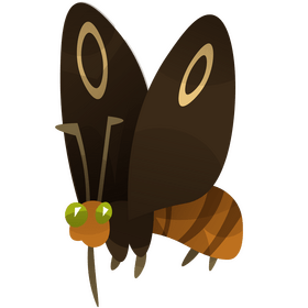 Moth flying cartoon clipart