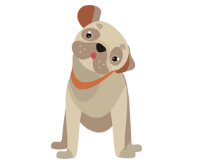 Cute pug dog clipart