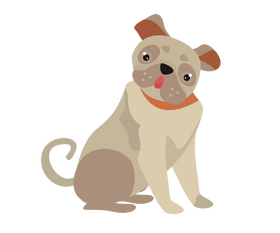 Pug puppy sitting clipart
