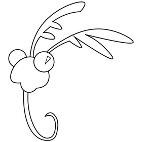 Moth head black and white clipart