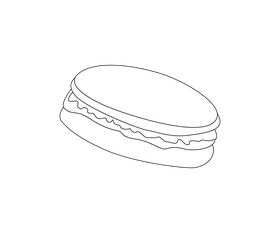 Cartoon biscuit black and white clipart