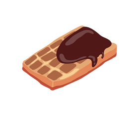 Chocolate cream on waffle clipart