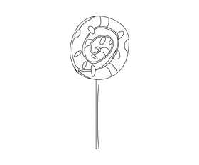Lollipops cartoon black and white clipart