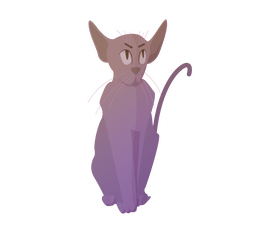 Purple cat drawing clipart