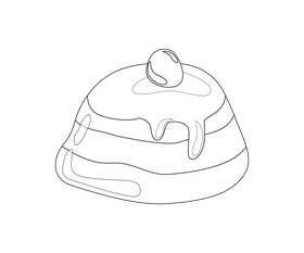 Mini cake cartoon black and white clipart