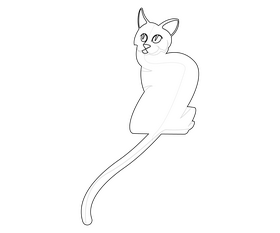 Cat illustration black and white clipart