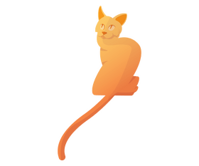 Orange cat illustration clipart