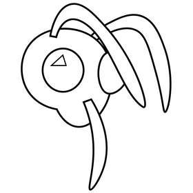 Moth head cartoon black and white clipart