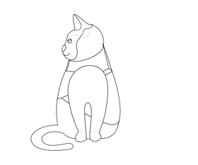 Cartoon cat black and white clipart vector free download