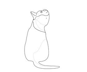 Cartoon cat black and white clipart