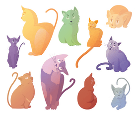 Cartoon cats vector