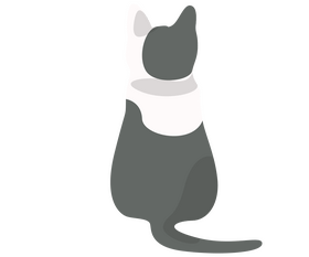 Back view sitting cat clipart