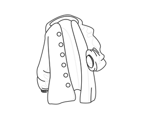 Down jacket black and white clipart