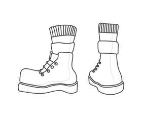 Boots black and white clipart