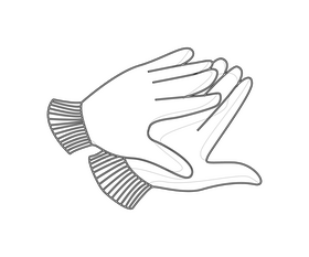 Gloves illustration black and white clipart