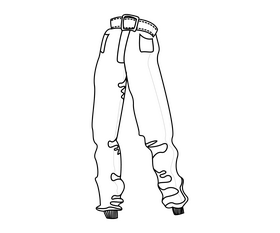 Pants, trousers black and white clipart
