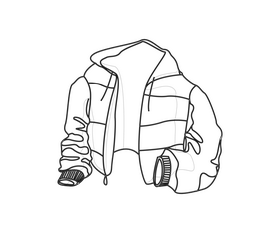 Jacket drawing black and white clipart